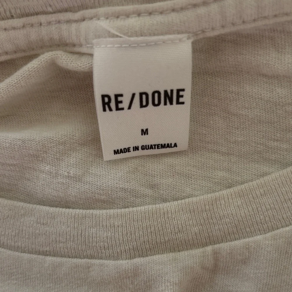 Redone 70s Loose Tee “ I Don’t Do Mornings Graphic - White with Orange Print - Picture 7 of 11